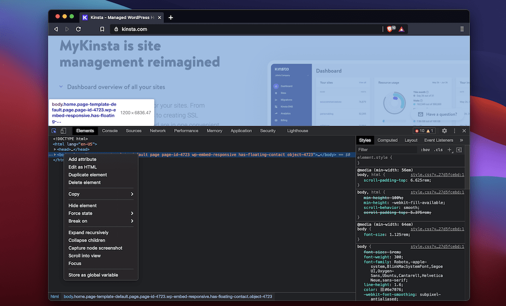 A opção Expandir recursivamente no painel de Elementos.