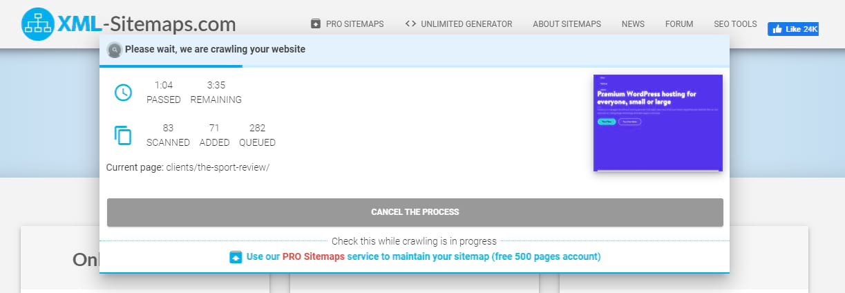 Generatore di sitemap XML