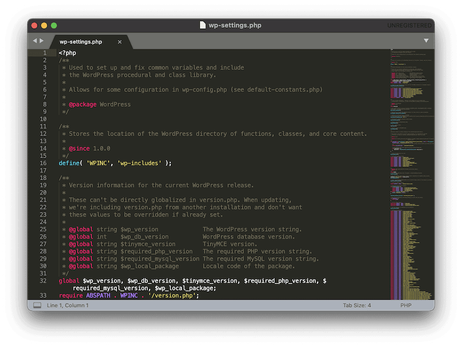 Die Sublime Text App.