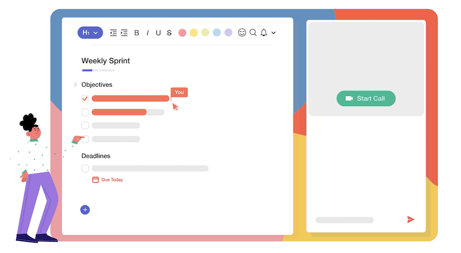 The Taskade dashboard.