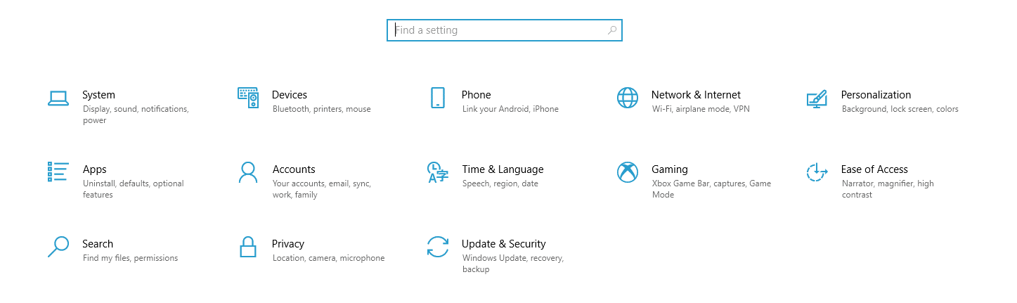 Accessing Window's time and language settings.