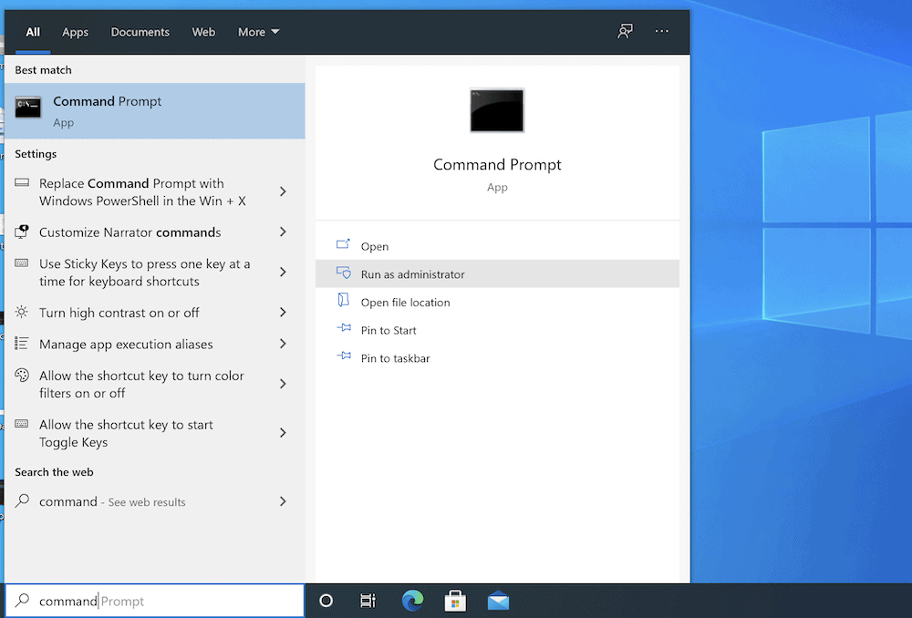 The Windows Command Prompt. El símbolo del sistema de Windows.