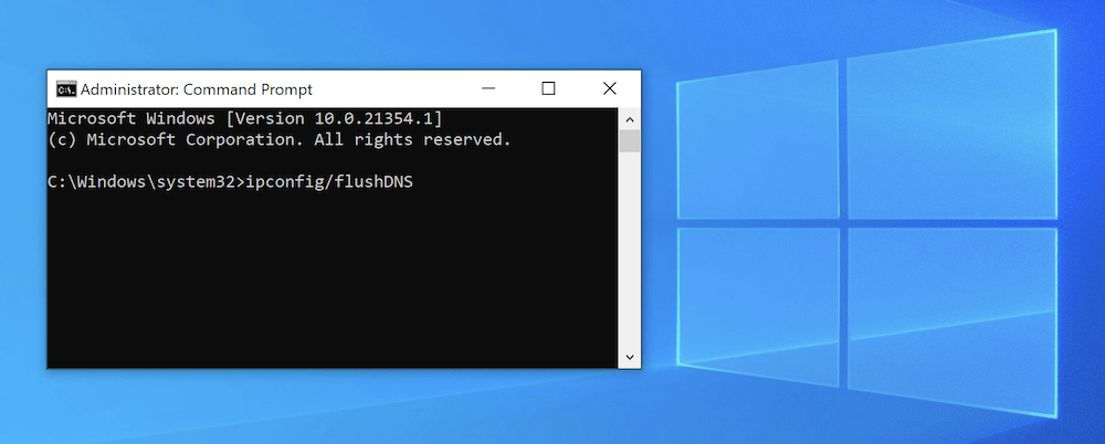Flushing the cache in Windows. Vaciar la caché en Windows.