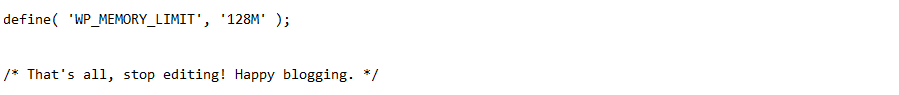 Defining the memory limit in wp-config-php.
