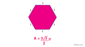 Fórmula da área do hexágono (Fonte de imagem: BYJU'S)