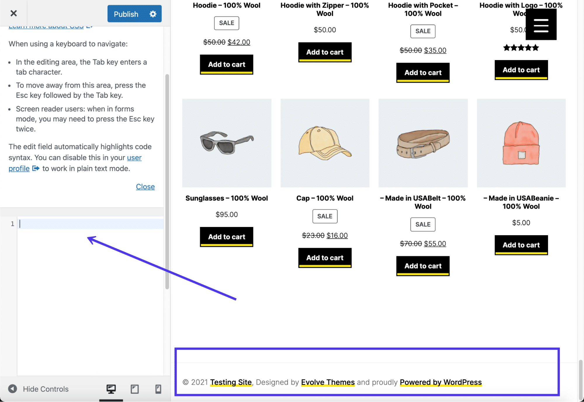 Nel Personalizza potete trovare anche il modulo CSS personalizzato.