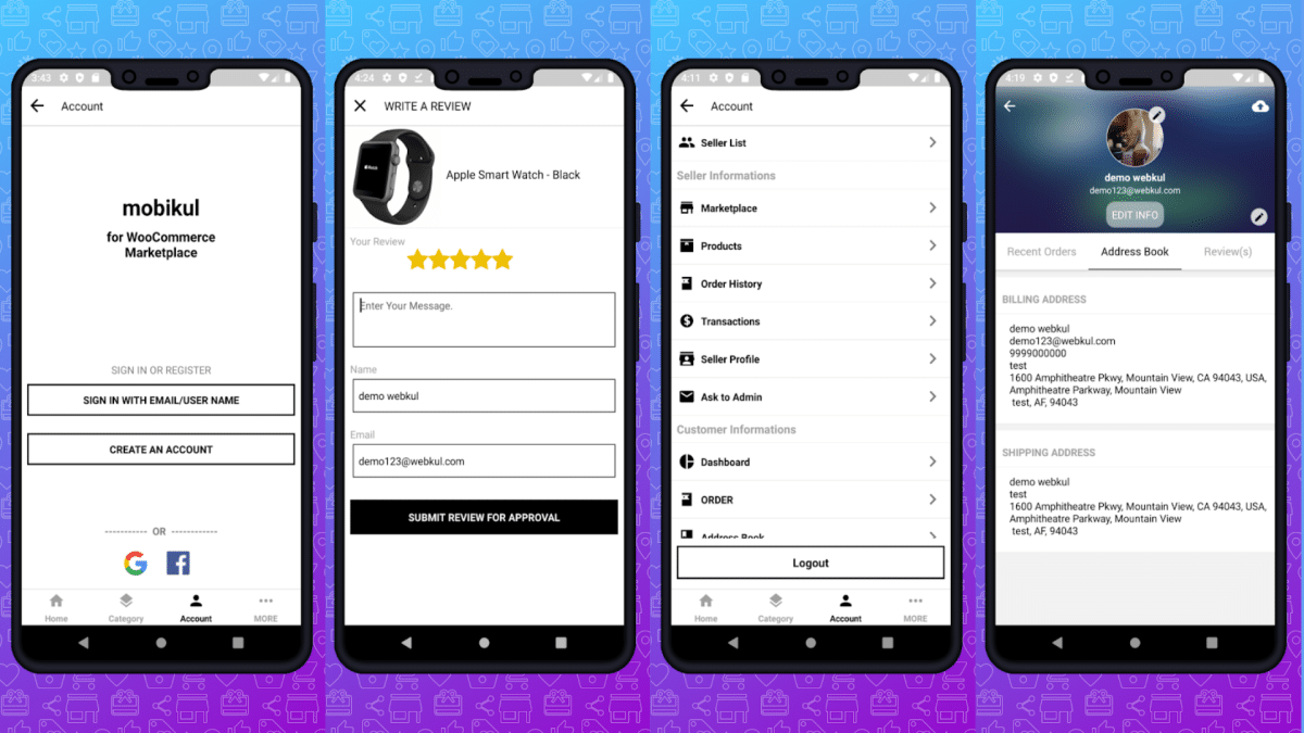 Webkul WooCommerce Multi Vendor mobilapp.