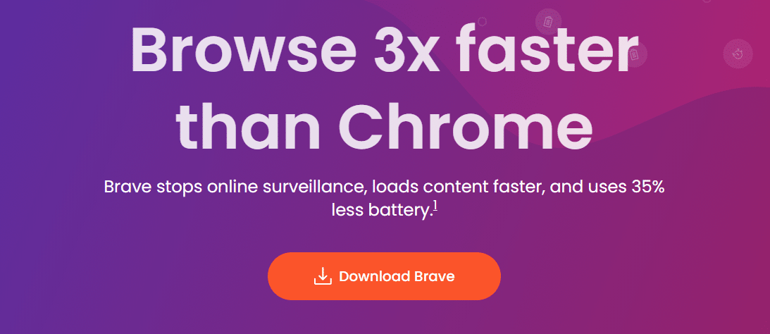 Brave's homepage.