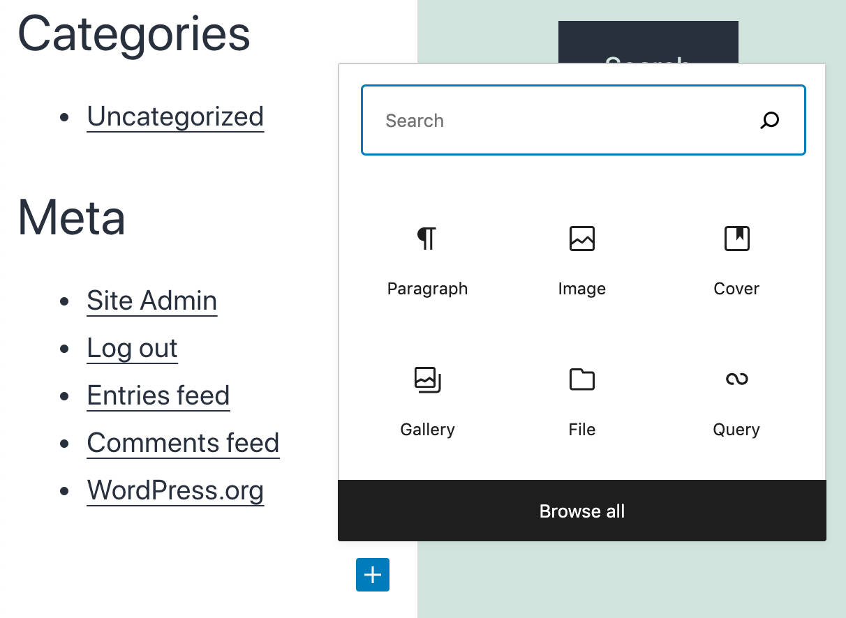 De customize widgets quick inserter.