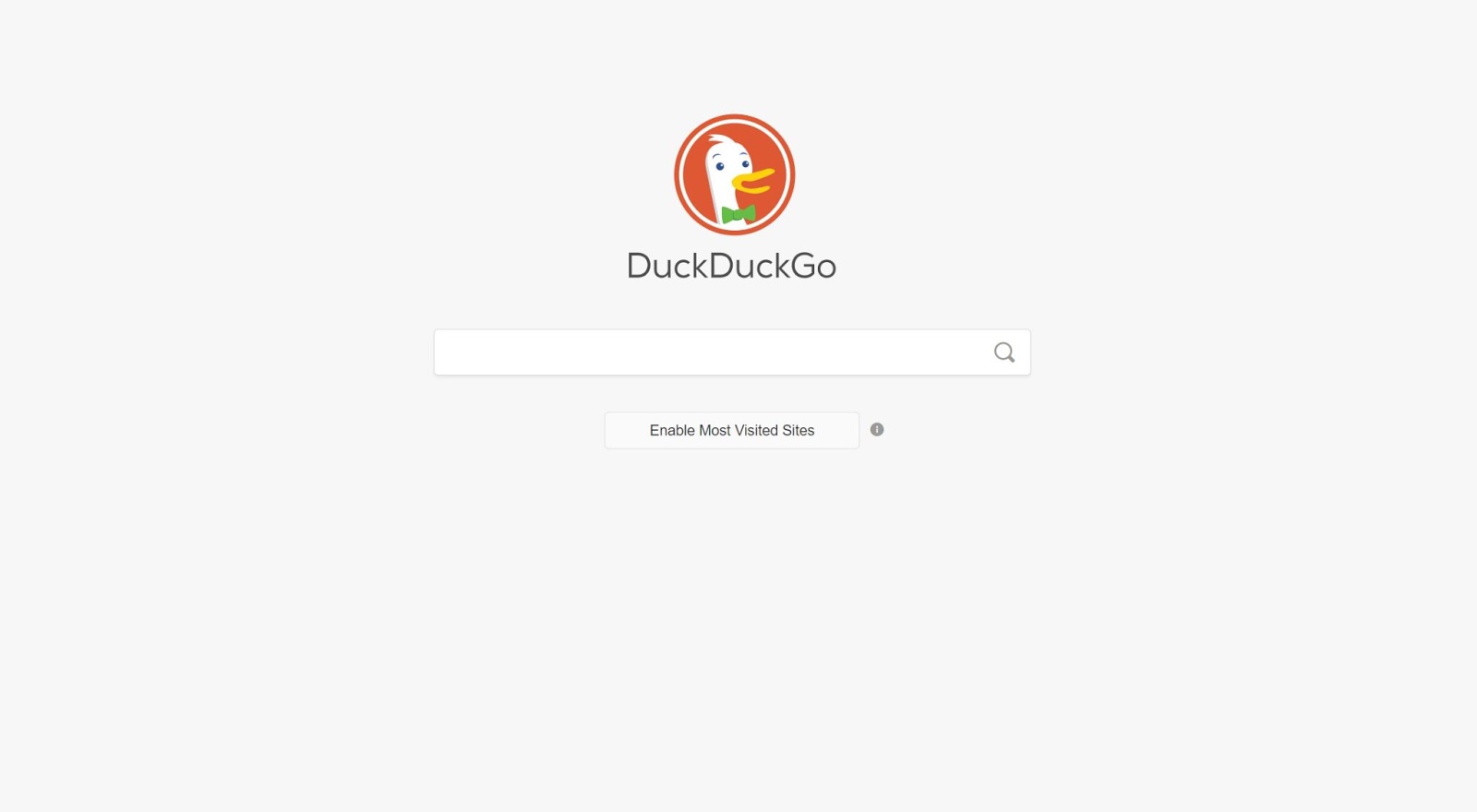 DuckDuckGo's homepage.