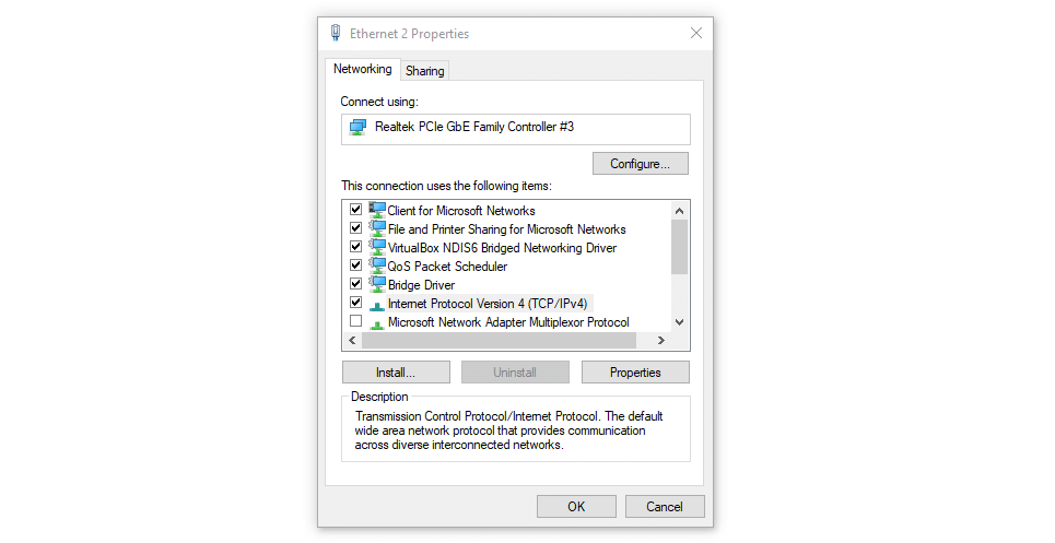 Modification des propriétés de votre connexion active.