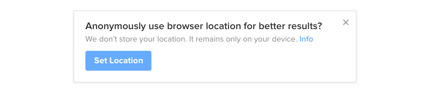 DuckDuckGo option for setting location: 