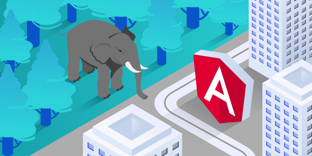 PHP vs Angular, featured image, illustration.