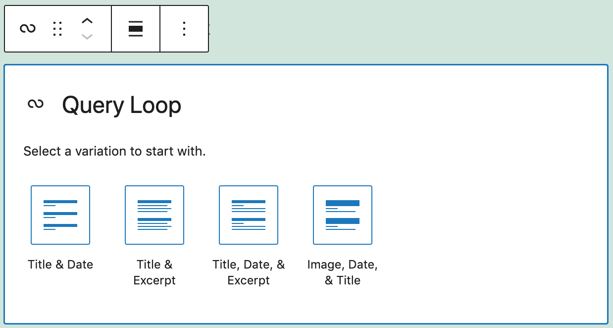 Query Loop block variations.