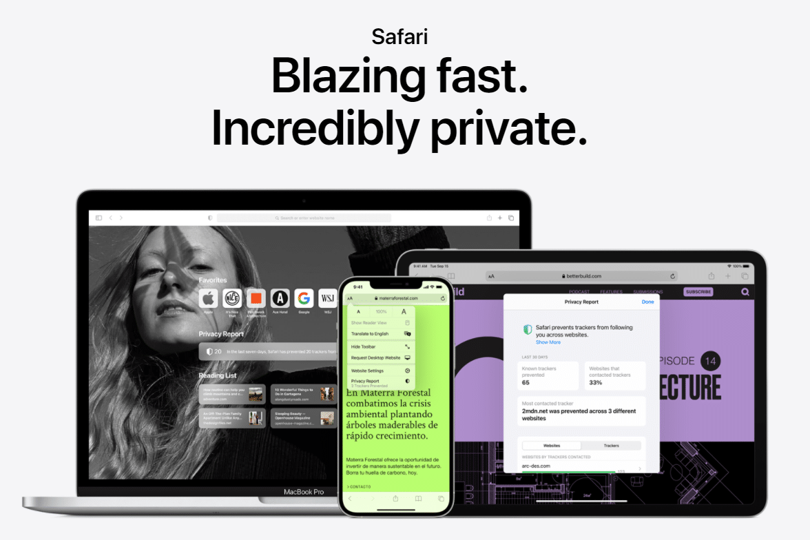 Safari's homepage.