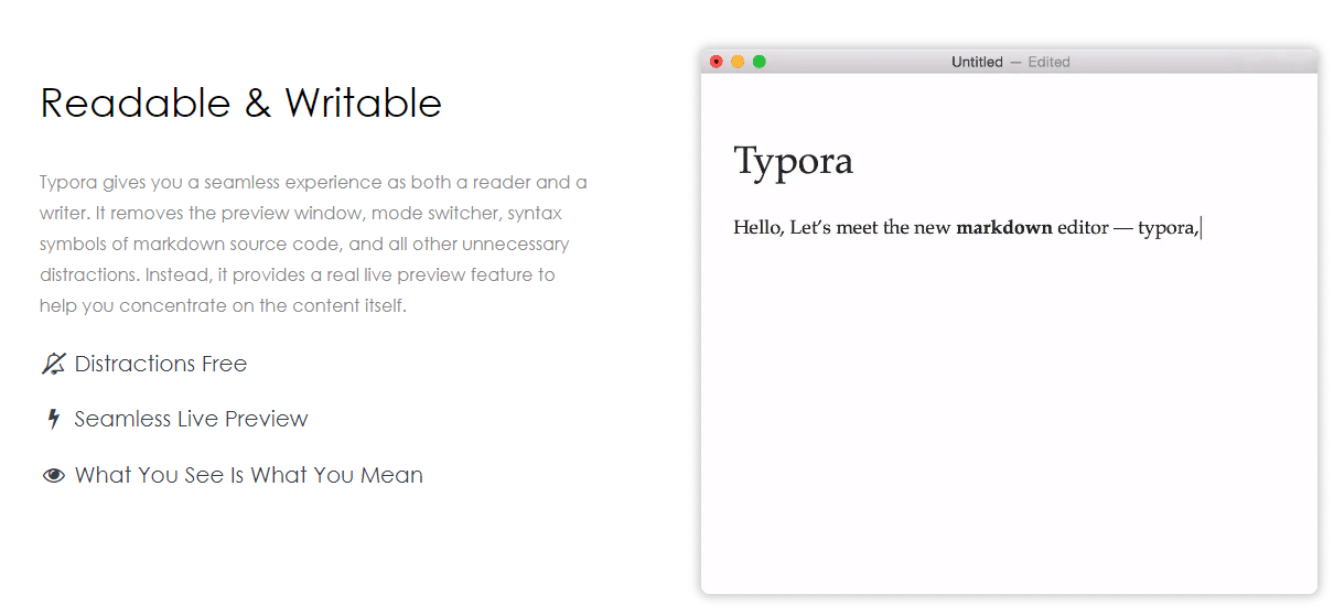 El editor de markdown de Typora.