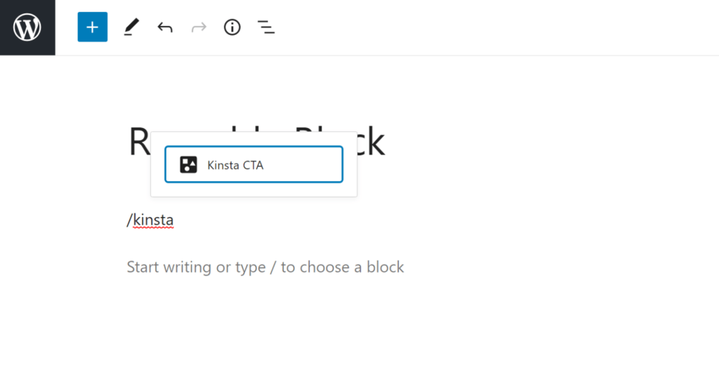 How to insert a reusable block