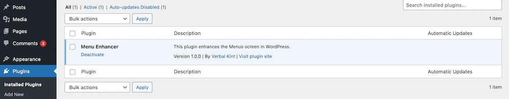 Ein neues Plugin, das in WordPress installiert wird.