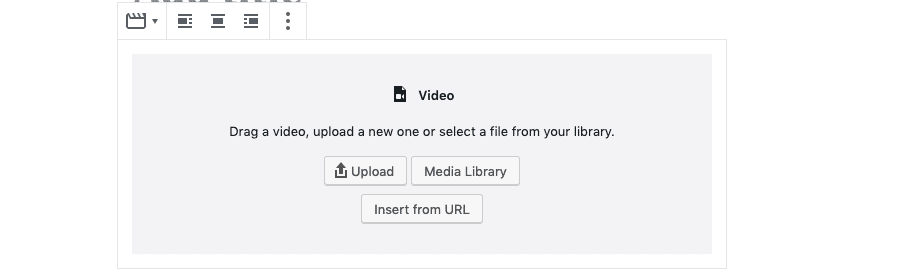 WordPress Video block screenshot.