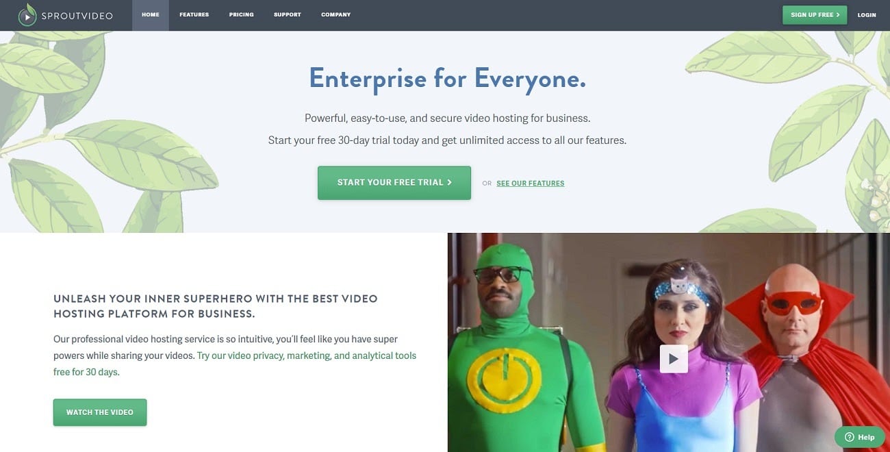 SproutVideo homepage