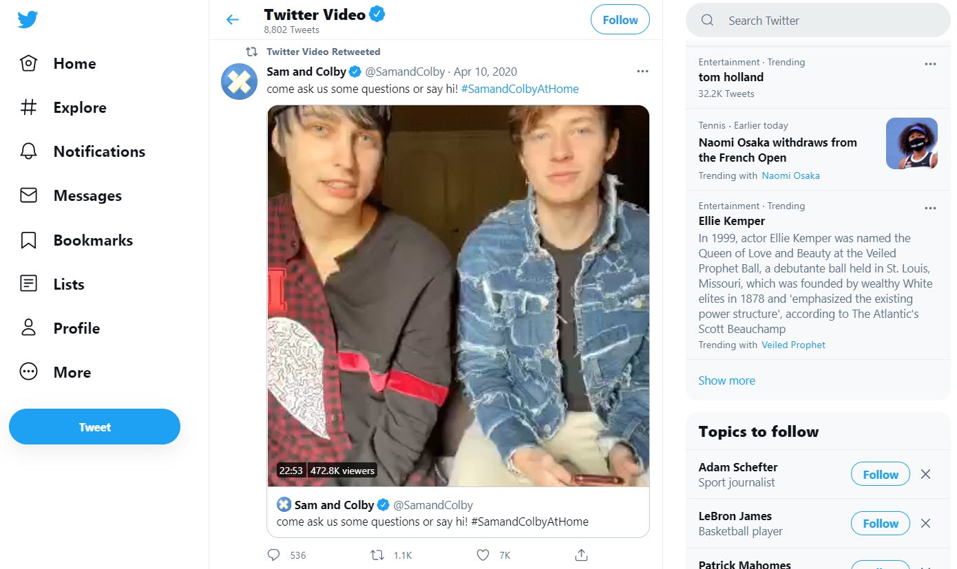 Twitter Video screenshot.