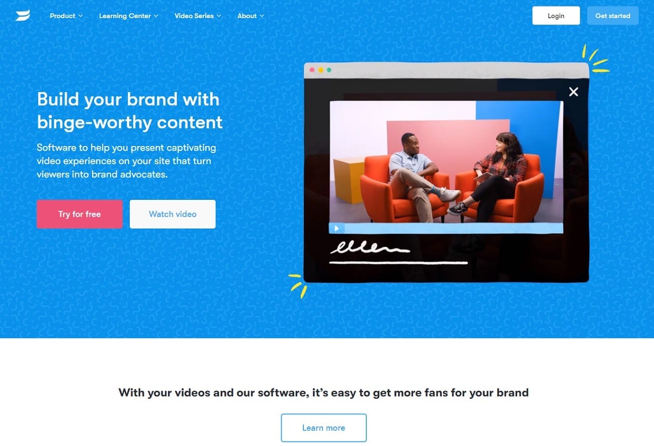 Wistia Homepage screenshot.