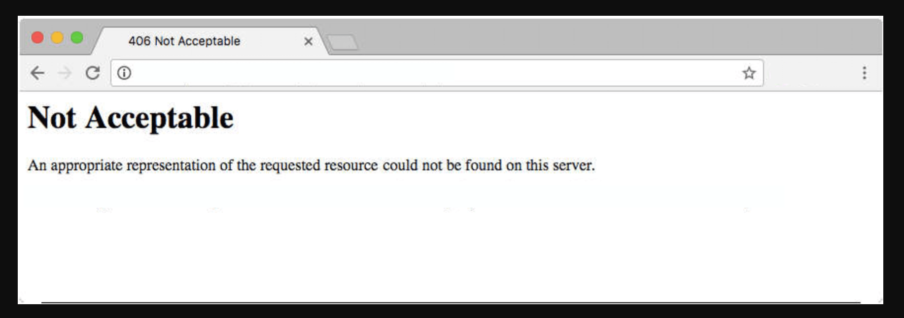 A screenshot of 406 error in a browser.