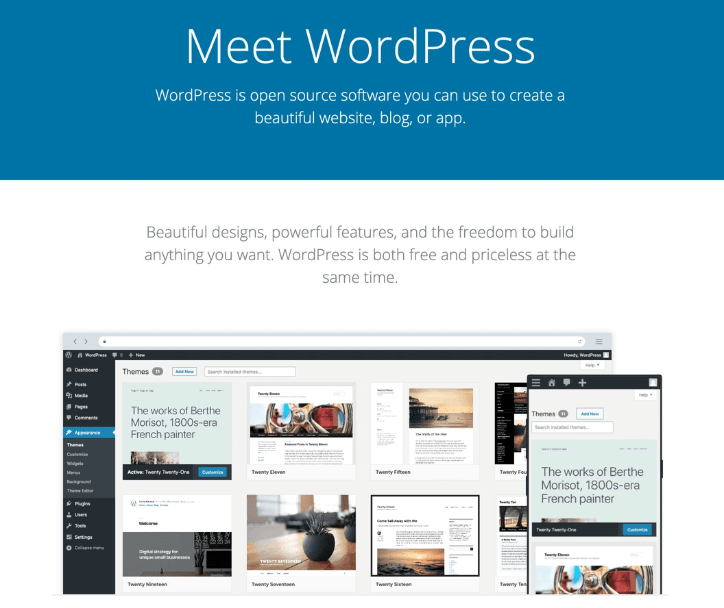 Webseite von WordPress.org