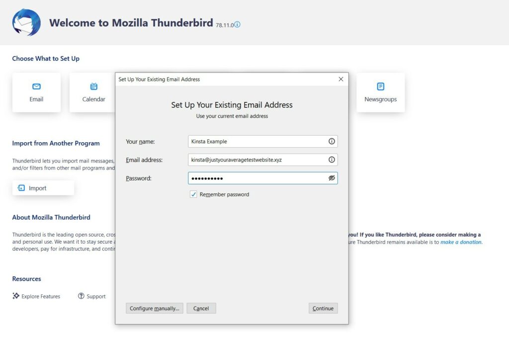 How to enter your Rackspace email address and password.