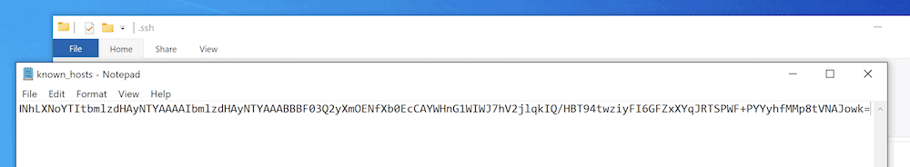 The Windows known_hosts file.