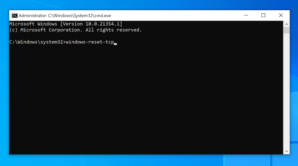 Resetting TCP/IP from the Windows command prompt.