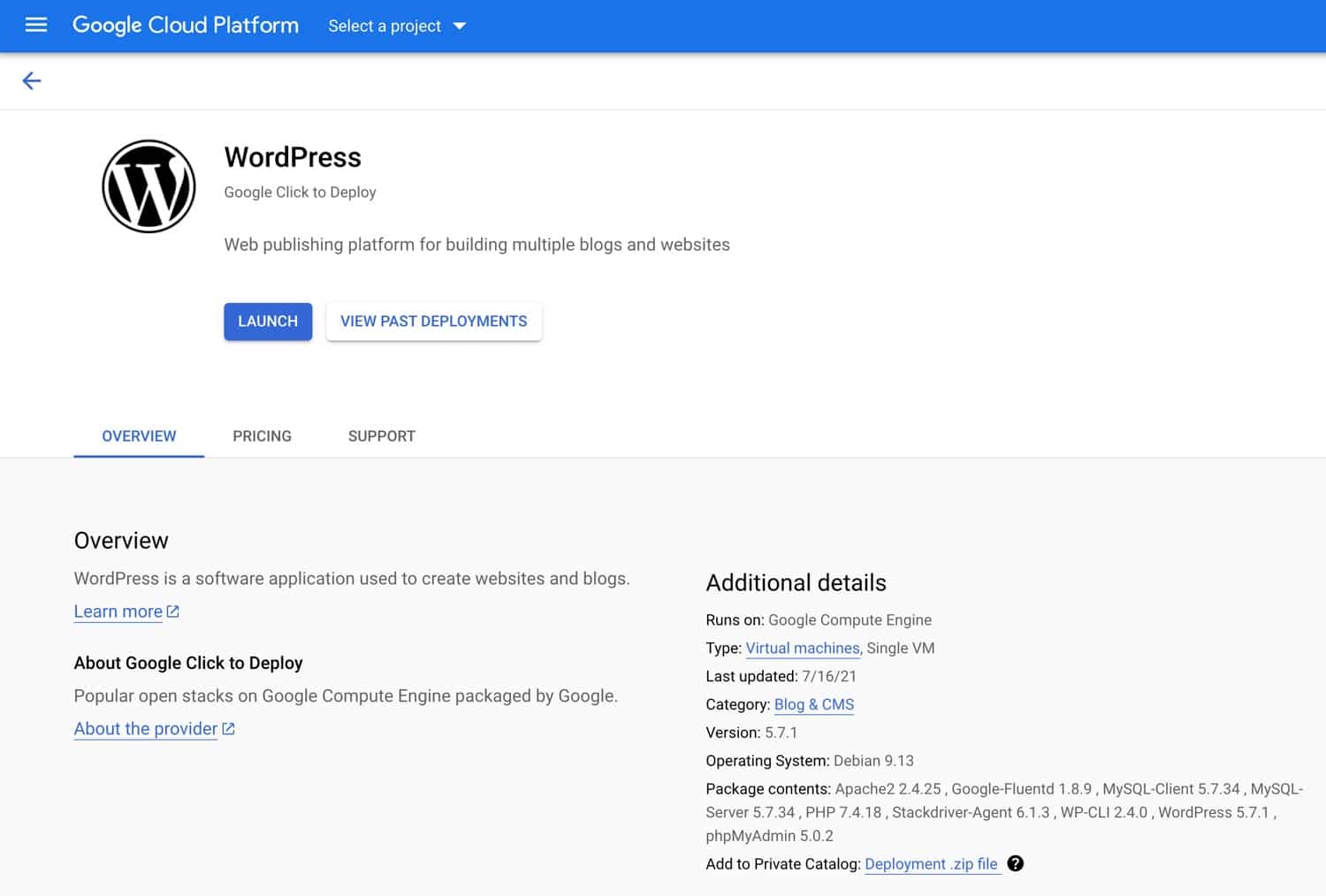 Implantar WordPress en Google Cloud Platform.