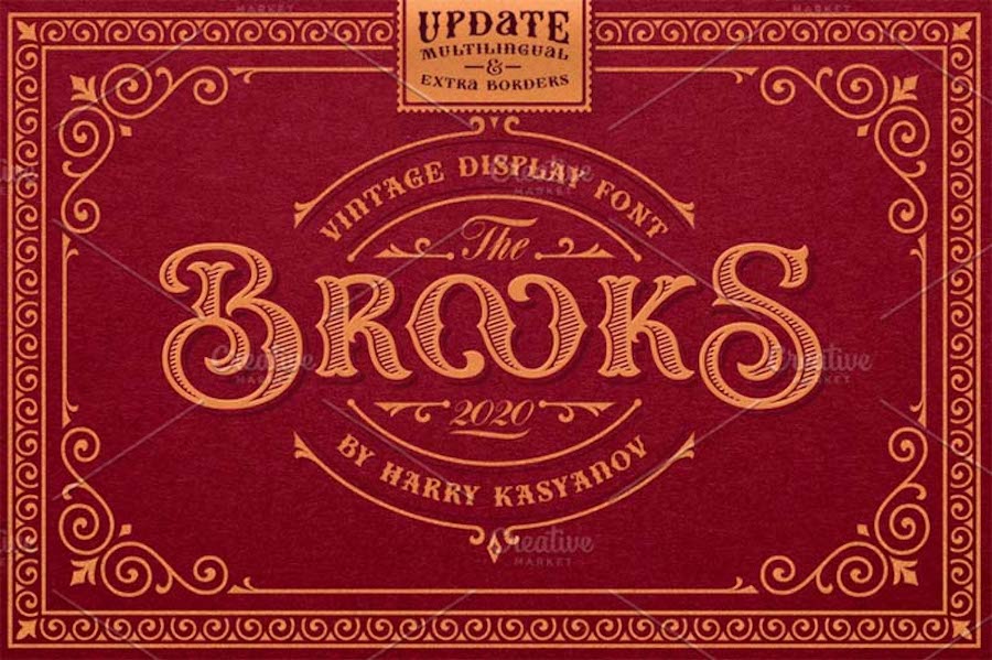 Die Brooks Premium Vintage Display-Schriftart.