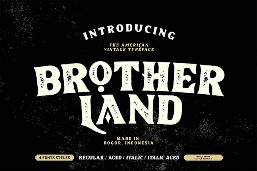 Brotherland, un font western con quattro stili.