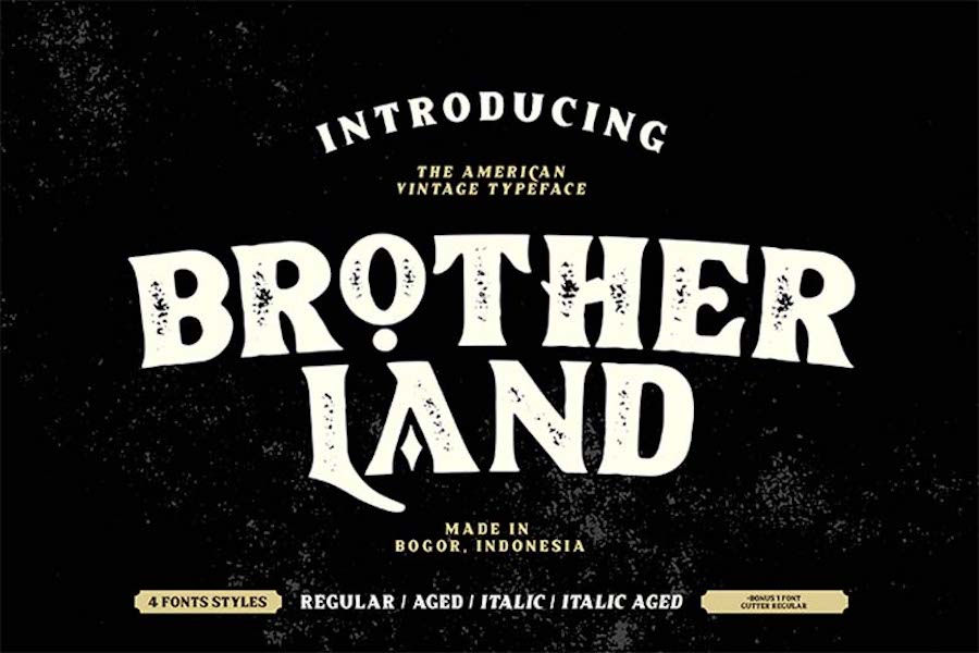 Brotherland, uma fonte ocidental com quatro estilos.