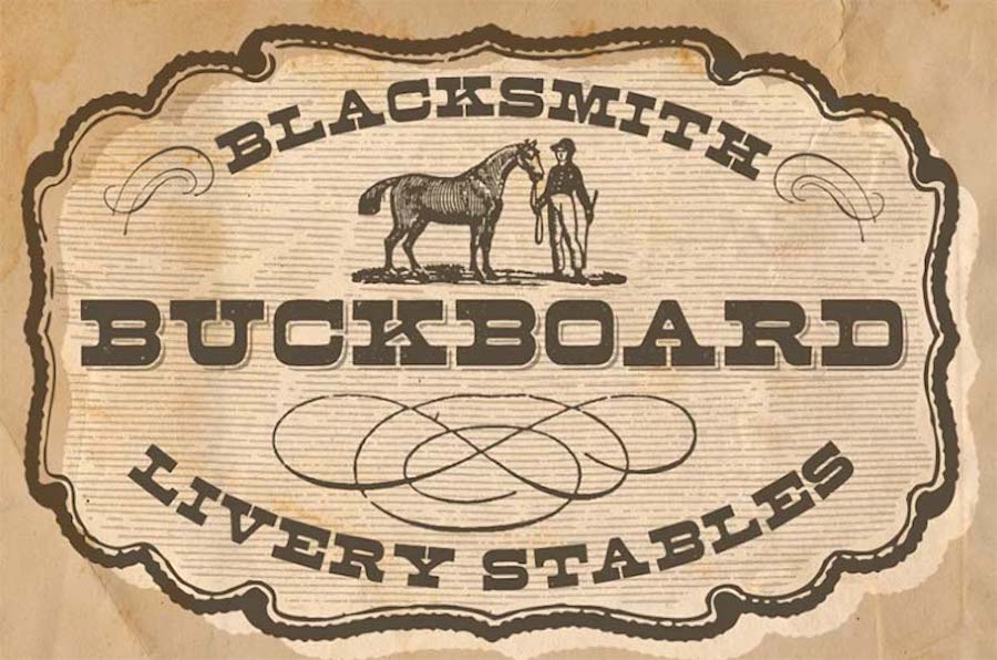 Buckboard, a premium Western font .