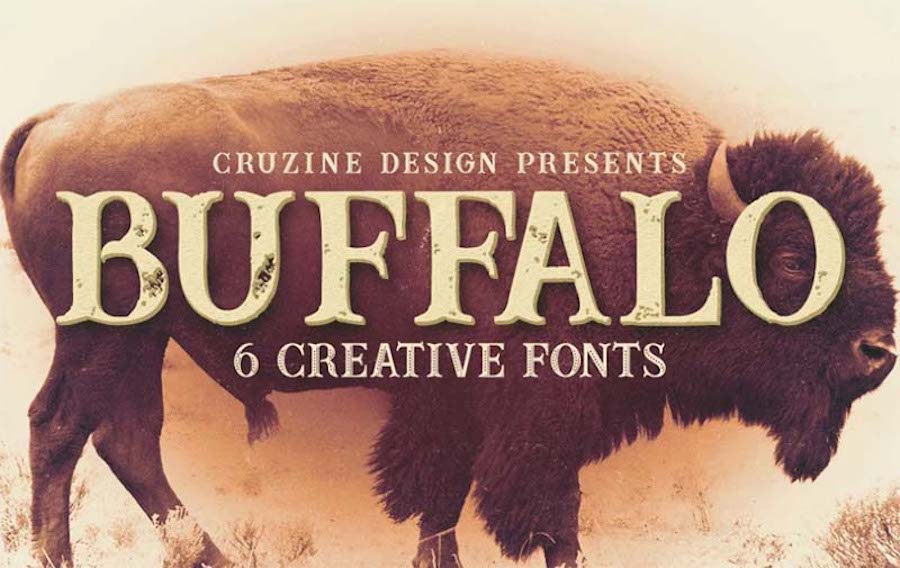 Buffalo, um conjunto de seis fontes criativas.