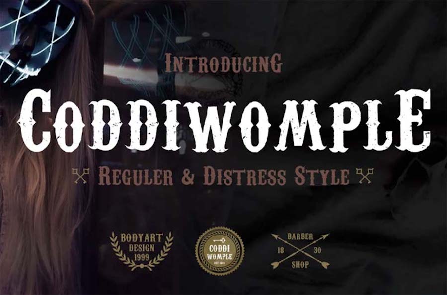 Coddiwomple, a handcrafted Western font.