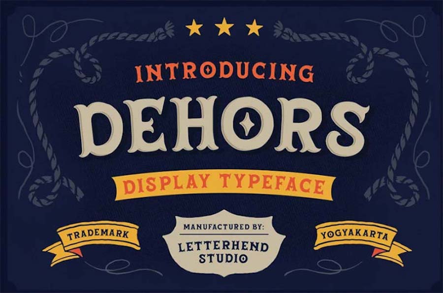 Dehors, a premium display typeface .