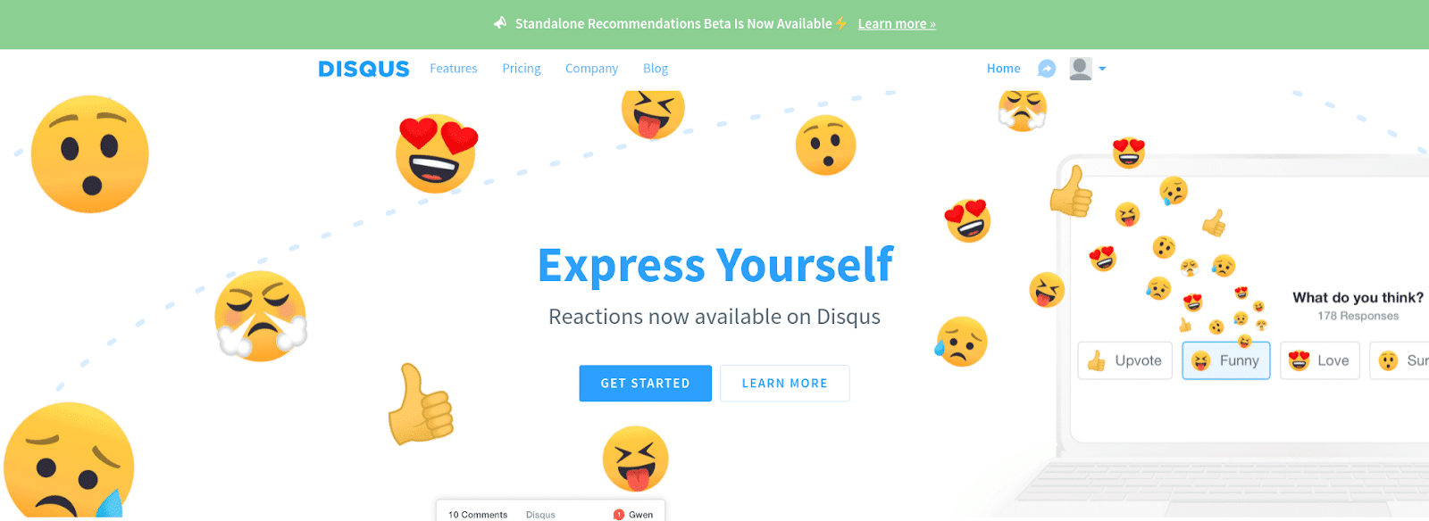 Disqus homepage