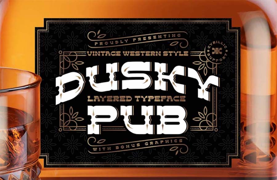 Die Schriftart Dusky Pub.