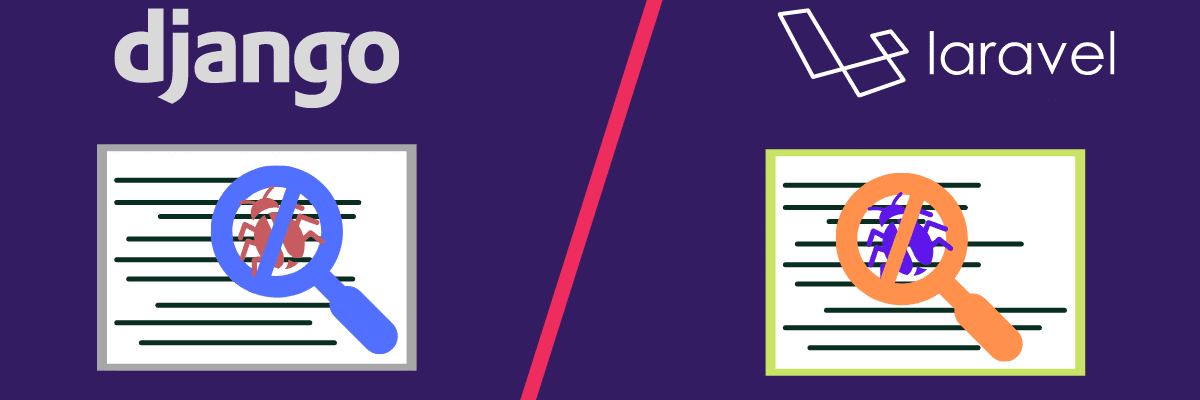 Illustration for comparing Laravel vs Django on ease of testing and debugging.