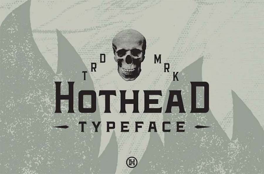 Hothead, un carattere tipografico western premium.