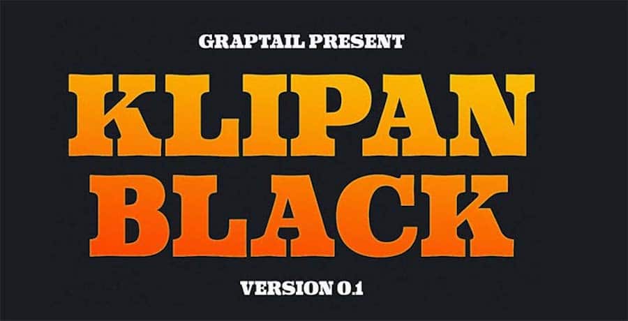 A fonte Klipan Black Western.