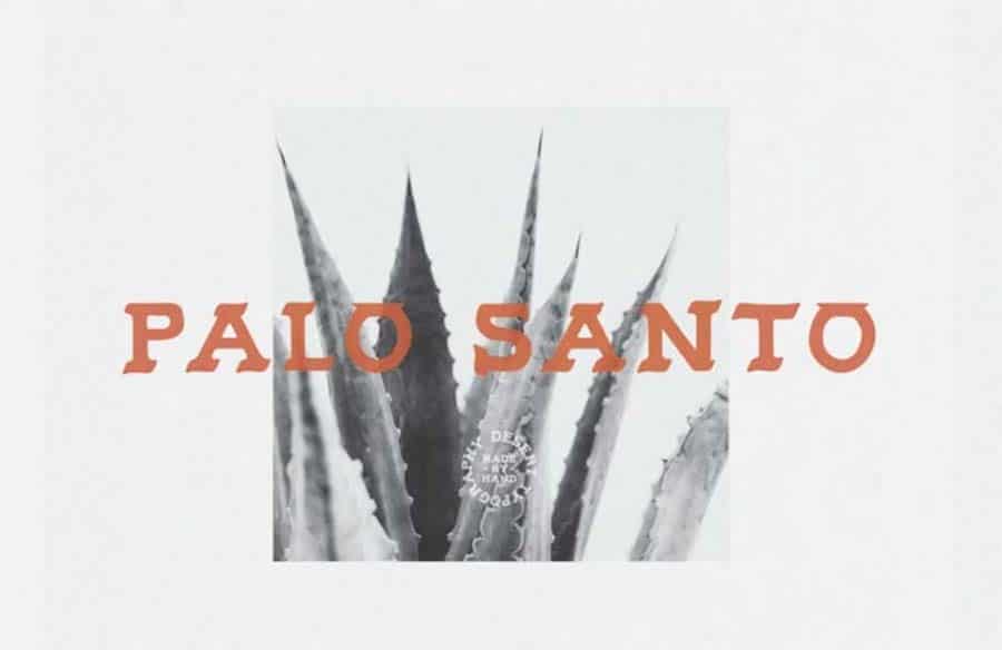 Palo Santo, a premium Western font.