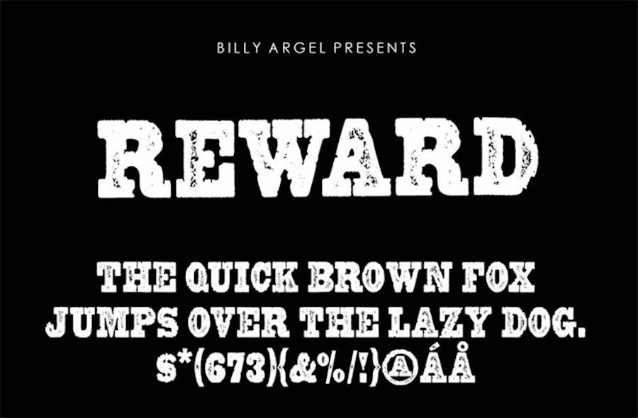 Reward, un font in stile western.