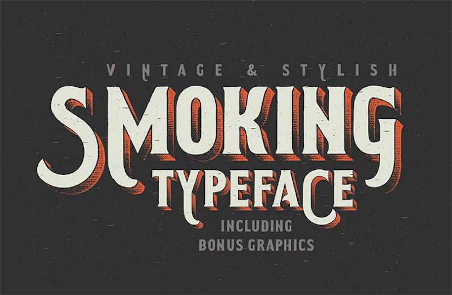 Smoking Typeface, eine alte Western-Schriftart.