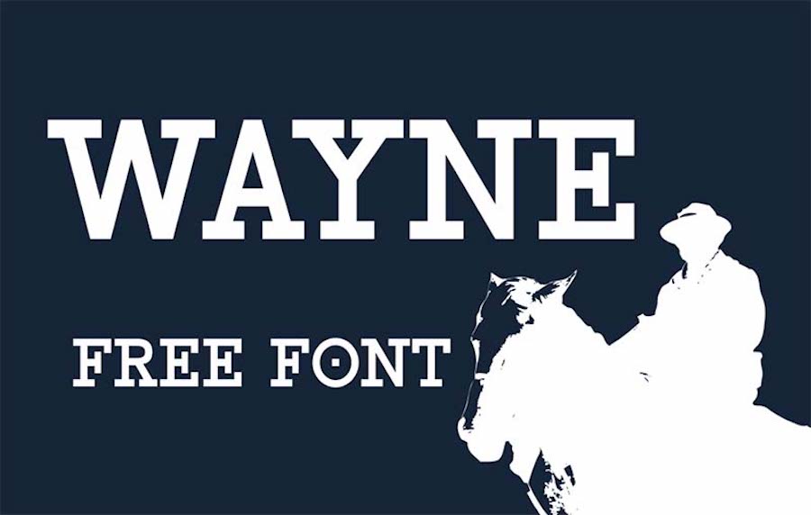 Wayne, eine kostenlose Western-Schriftart.