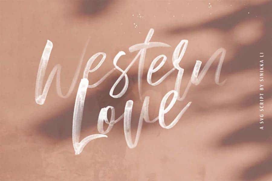 Western Love, une police de script SVG.