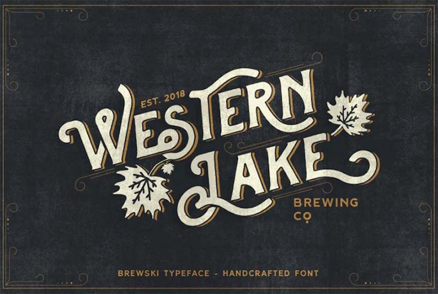 Western Lake, un font premium realizzato a mano.